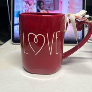 Rae Dunn Red Love Mug with Heart Handle